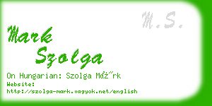 mark szolga business card